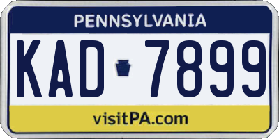 PA license plate KAD7899