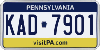 PA license plate KAD7901