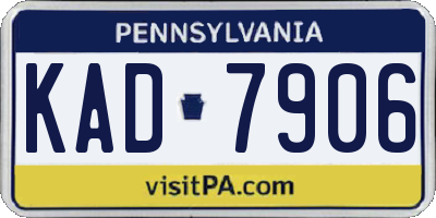 PA license plate KAD7906