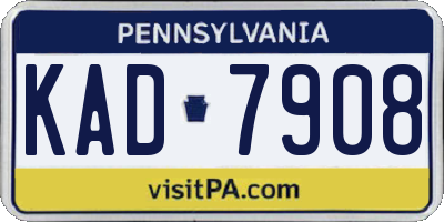 PA license plate KAD7908