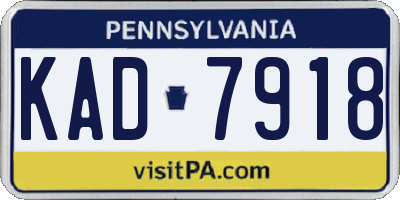 PA license plate KAD7918