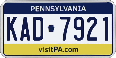 PA license plate KAD7921