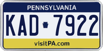 PA license plate KAD7922