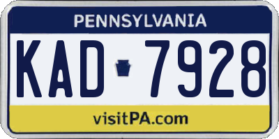 PA license plate KAD7928