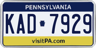 PA license plate KAD7929