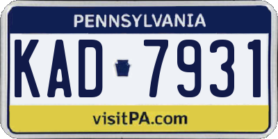 PA license plate KAD7931