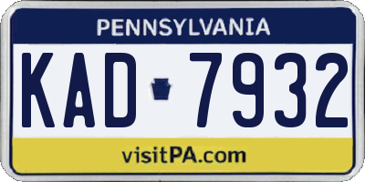 PA license plate KAD7932