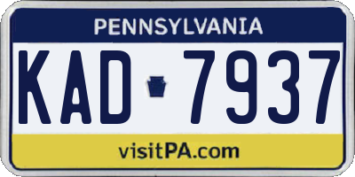 PA license plate KAD7937