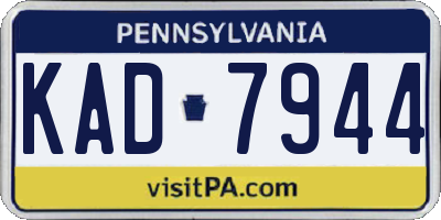 PA license plate KAD7944
