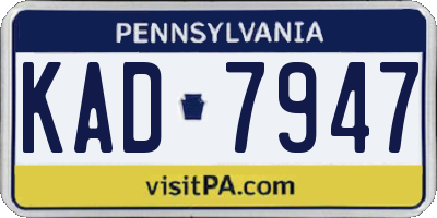 PA license plate KAD7947