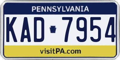 PA license plate KAD7954