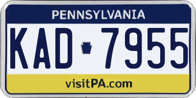 PA license plate KAD7955