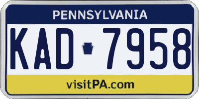 PA license plate KAD7958