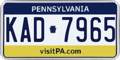 PA license plate KAD7965