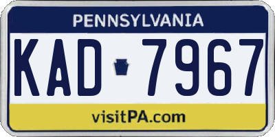 PA license plate KAD7967