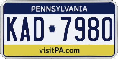 PA license plate KAD7980