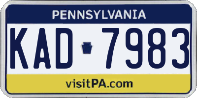 PA license plate KAD7983