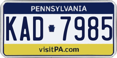 PA license plate KAD7985