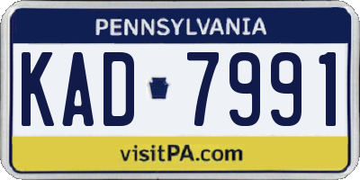 PA license plate KAD7991