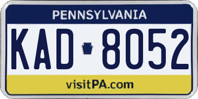 PA license plate KAD8052