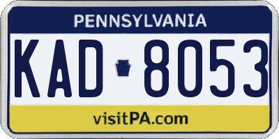 PA license plate KAD8053