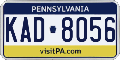 PA license plate KAD8056