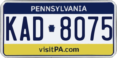 PA license plate KAD8075