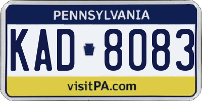 PA license plate KAD8083