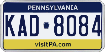 PA license plate KAD8084