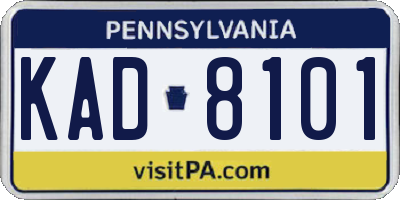 PA license plate KAD8101