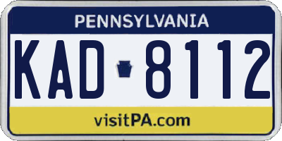 PA license plate KAD8112