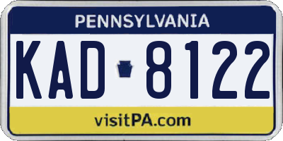 PA license plate KAD8122
