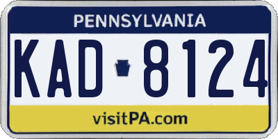 PA license plate KAD8124