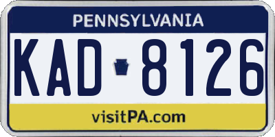 PA license plate KAD8126