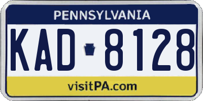 PA license plate KAD8128