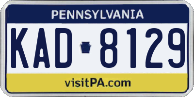 PA license plate KAD8129