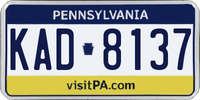 PA license plate KAD8137
