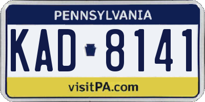 PA license plate KAD8141