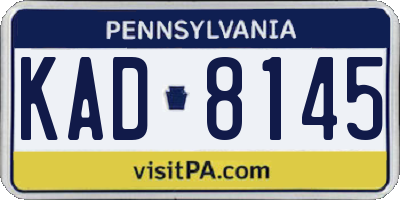 PA license plate KAD8145