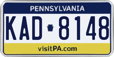 PA license plate KAD8148