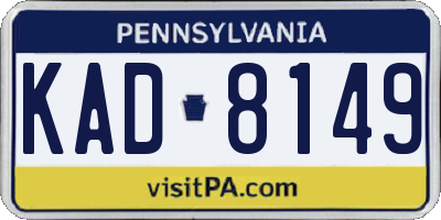 PA license plate KAD8149