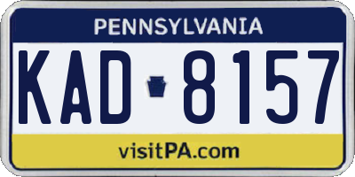 PA license plate KAD8157