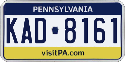PA license plate KAD8161