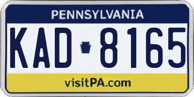 PA license plate KAD8165