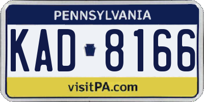 PA license plate KAD8166
