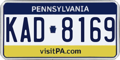 PA license plate KAD8169