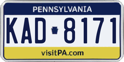 PA license plate KAD8171