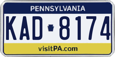 PA license plate KAD8174