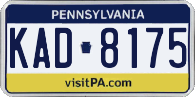 PA license plate KAD8175