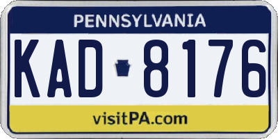 PA license plate KAD8176